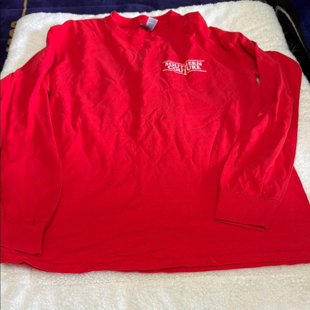 Southern Couture Red Long Sleeve Shirt